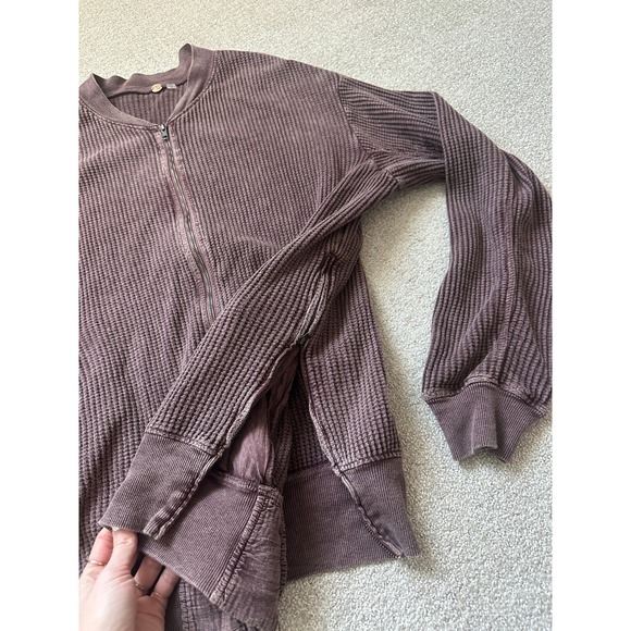 FP One Bomber brown 100% cotton jacket long sleeve full zip *no size* - Picture 3 of 9